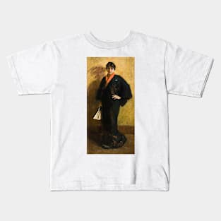 The Blue Kimono by William Merritt Chase Kids T-Shirt